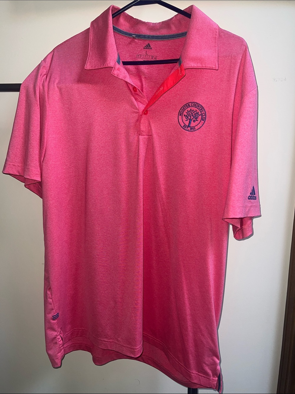 Like New Adidas Men’s Pink Wooster Country Club Golf Polo